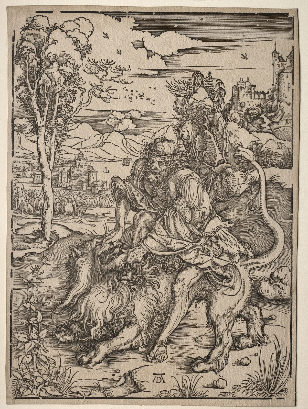 Samson Killing the Lion av Albrecht Dürer