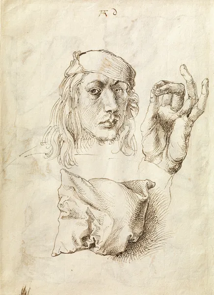 Self-portrait, Study of a Hand and a Pillow av Albrecht Dürer
