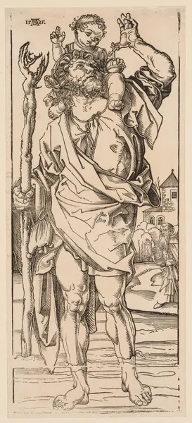 St. Christopher Crossing the Stream av Albrecht Dürer