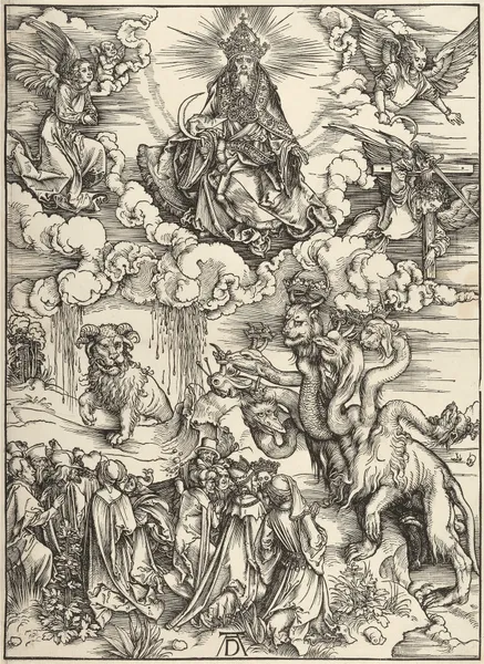 The beast with two horns like a lamb, from The Apocalypse av Albrecht Dürer
