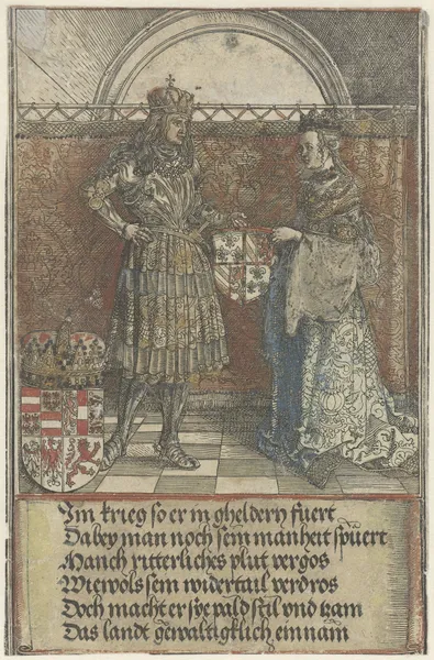 The Burgundian Wedding; Maximilian Marries Mary of Burgundy av Albrecht Dürer