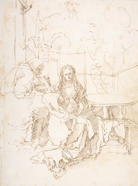 The Holy Family in an Enclosed Garden av Albrecht Dürer