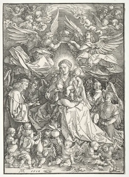 The Virgin Surrounded by Many Angels av Albrecht Dürer