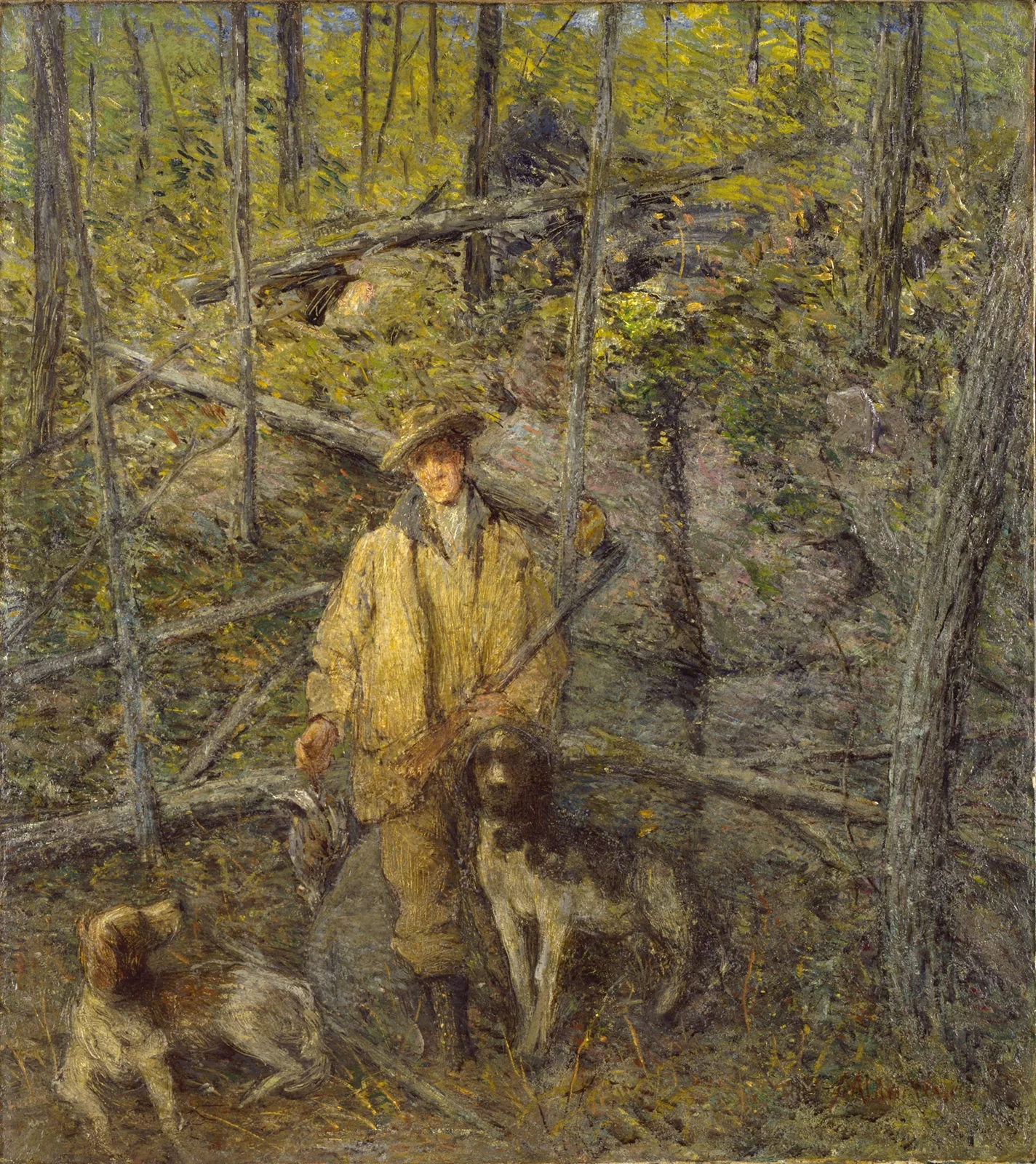 Hunter and Dogs av Julian Alden Weir