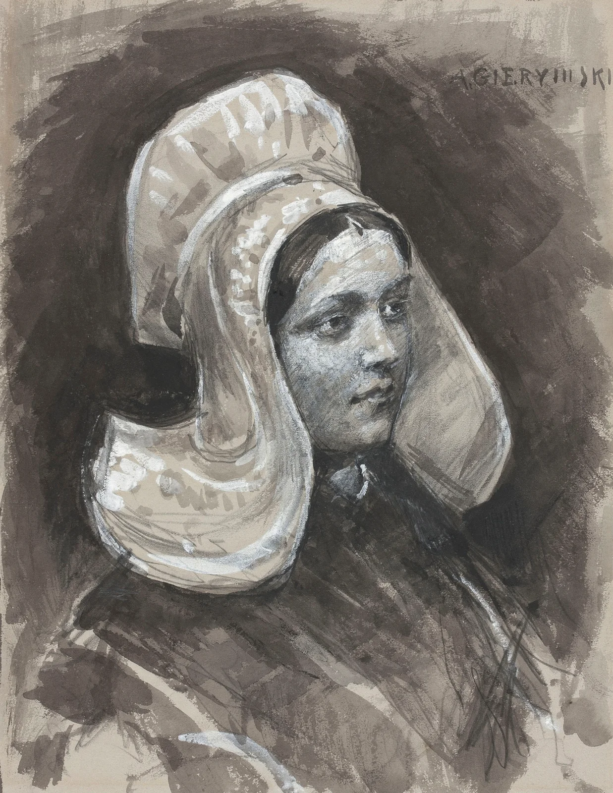 Bretonka, studium av Aleksander Gierymski
