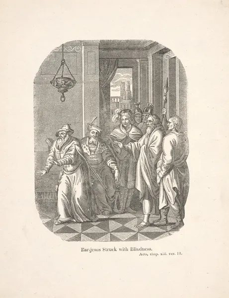 Bar-Jesus struck with blindess av Alexander Anderson