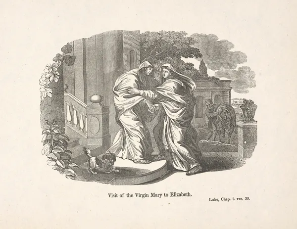 Visit of the Virgin Mary to Elizabeth. av Alexander Anderson