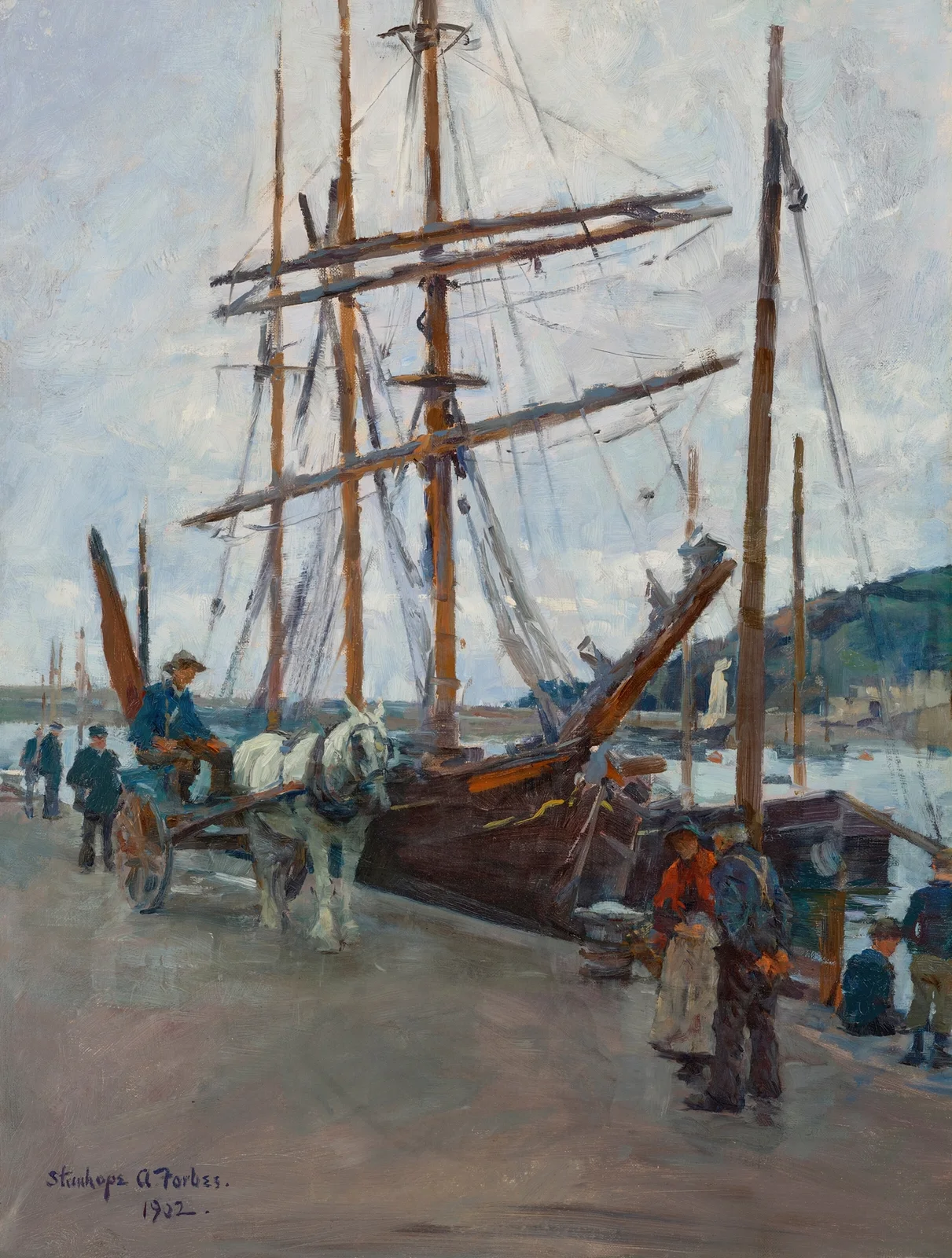 The harbour, Newlyn av Stanhope Alexander Forbes