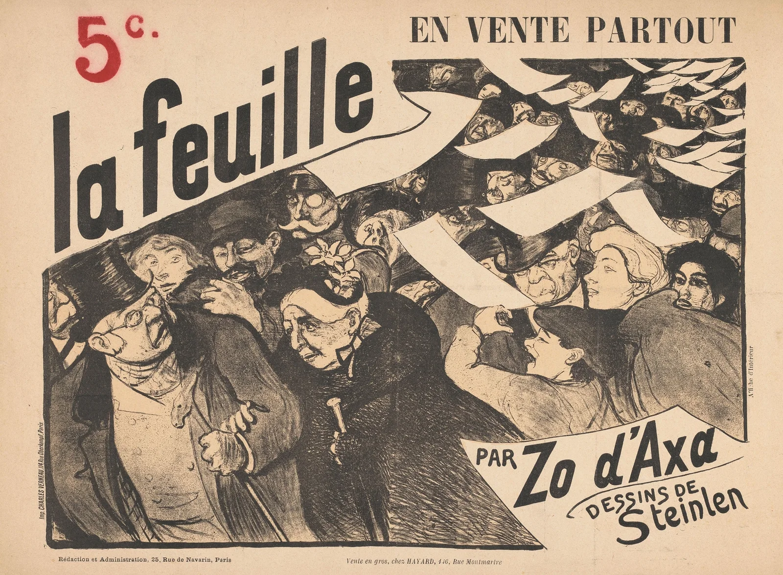 La feuille door Zo d’Axa av Théophile Alexandre Steinlen