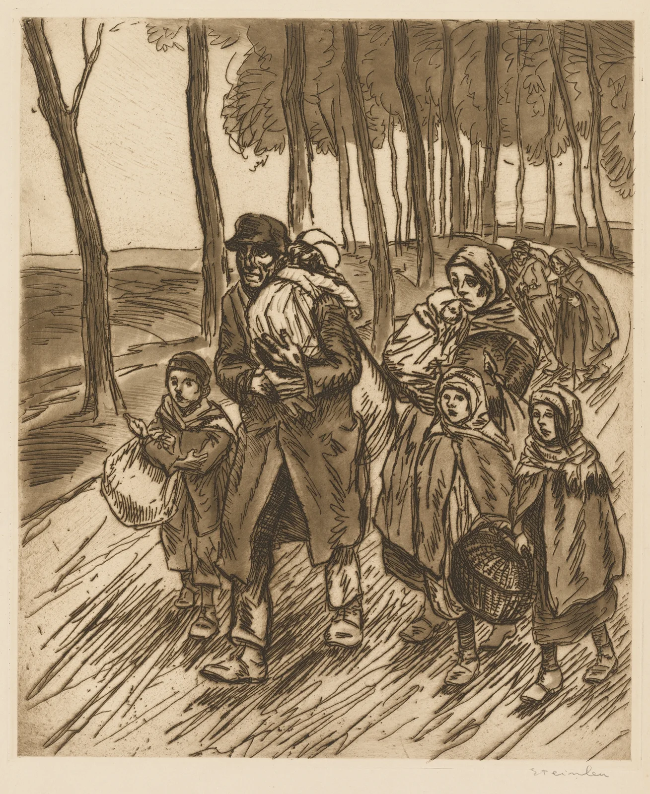 Refugee Family av Théophile Alexandre Steinlen