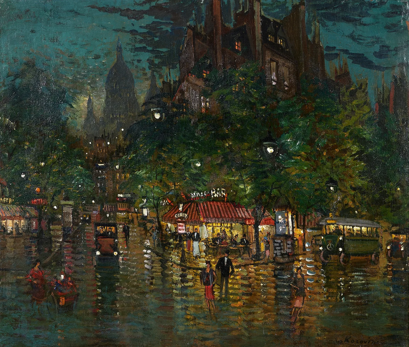 Paris scène nocturne av Konstantin Alexeevich Korovin