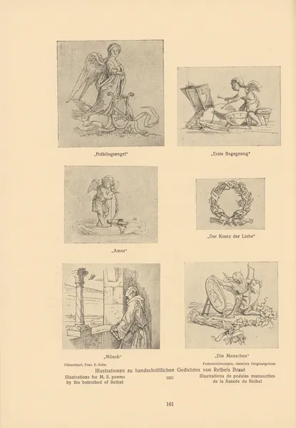 Illustrations for M. S. poems by the betrothed of Rethel av Alfred Rethel