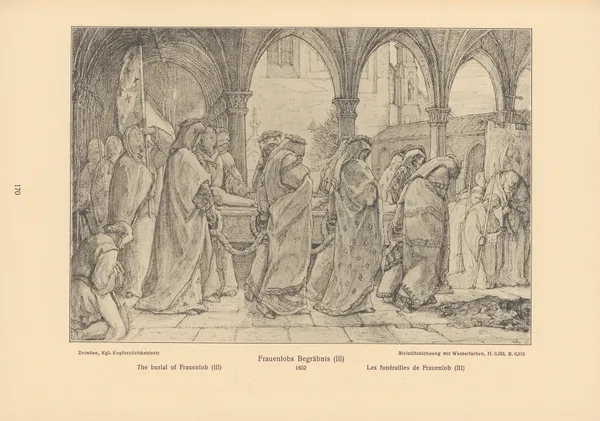 The burial of Frauenlob (III) av Alfred Rethel