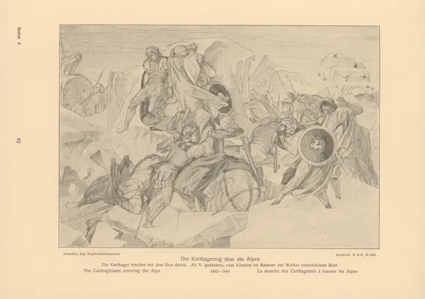 The Carthaginians crossing the Alps av Alfred Rethel