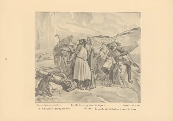 The Carthaginians crossing the Alps I av Alfred Rethel