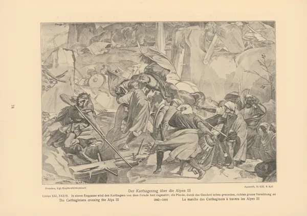 The Carthaginians crossing the Alps III av Alfred Rethel