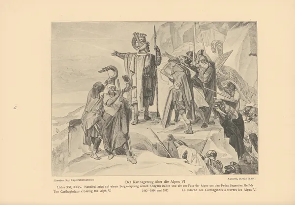 The Carthaginians crossing the Alps VI av Alfred Rethel