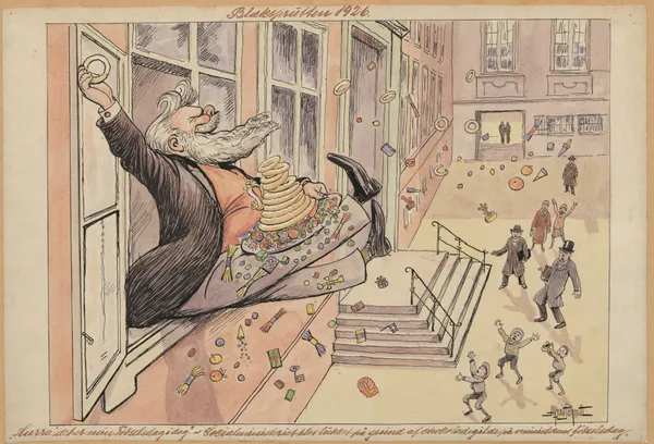 Borgbjerg celebrates his birthday with cake and candy av Alfred Schmidt