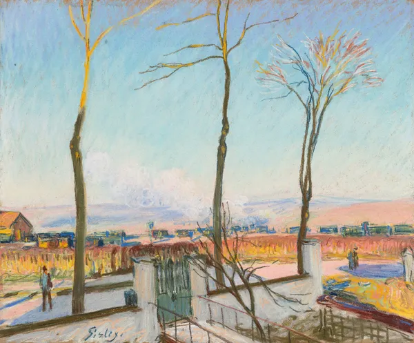 La gare de Moret-sur-Loing, soleil d’hiver av Alfred Sisley