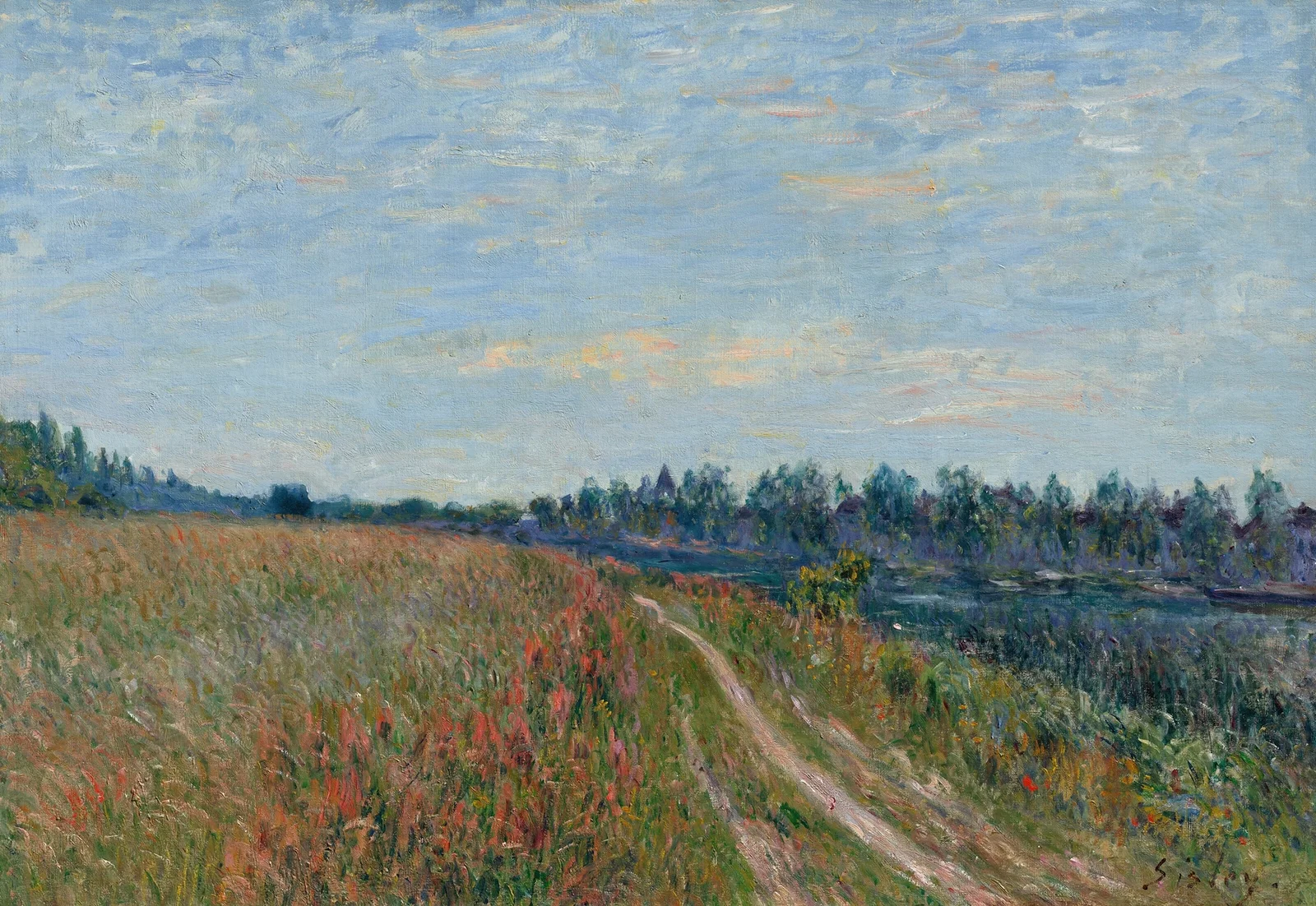 La prairie av Alfred Sisley
