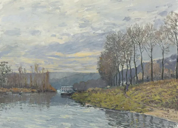 La Seine À Bougival, 1873 av Alfred Sisley