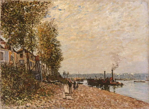 Le remorqueur, le Loing à Saint-Mammès av Alfred Sisley