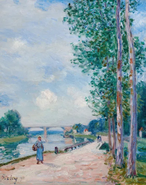 Les bords du Loing près de Moret av Alfred Sisley