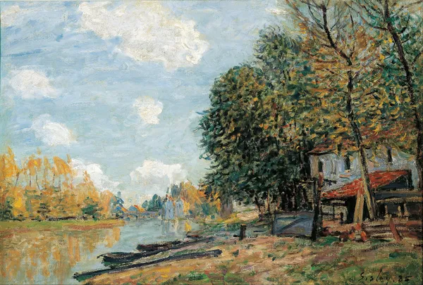 Moret- The Banks of the River Loing av Alfred Sisley
