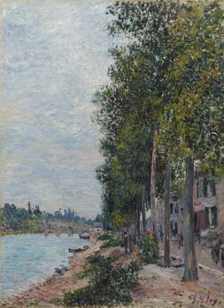Road Along the Seine at Saint-Mammes av Alfred Sisley