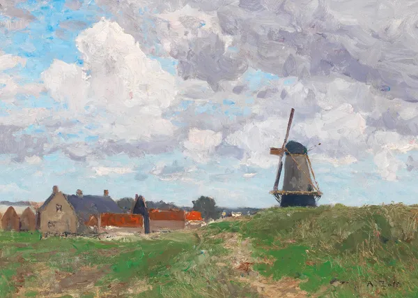 A windmill in Vlissingen av Alfred Zoff