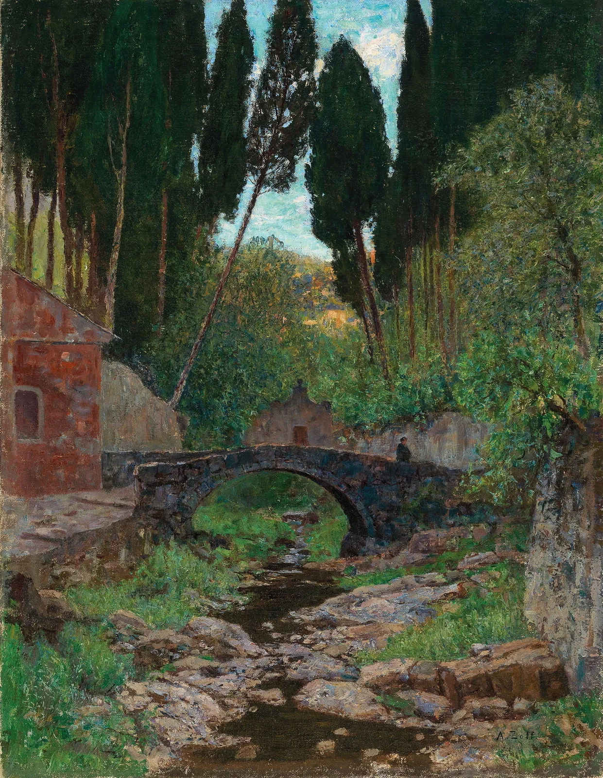 An Old Stone Bridge av Alfred Zoff
