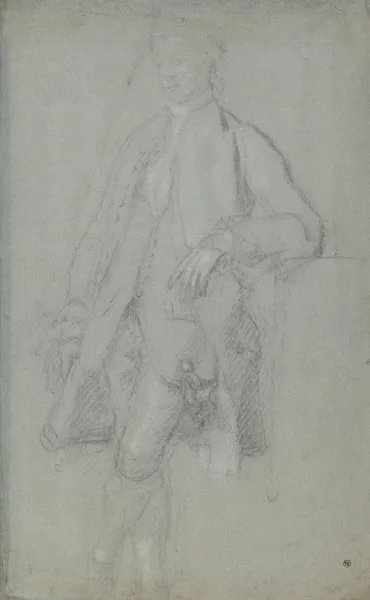 Man Standing, Leaning on Left Elbow, Full-Length av Allan Ramsay