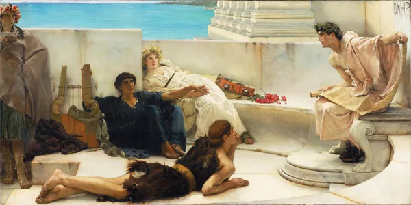 A Reading from Homer av Lawrence Alma-Tadema
