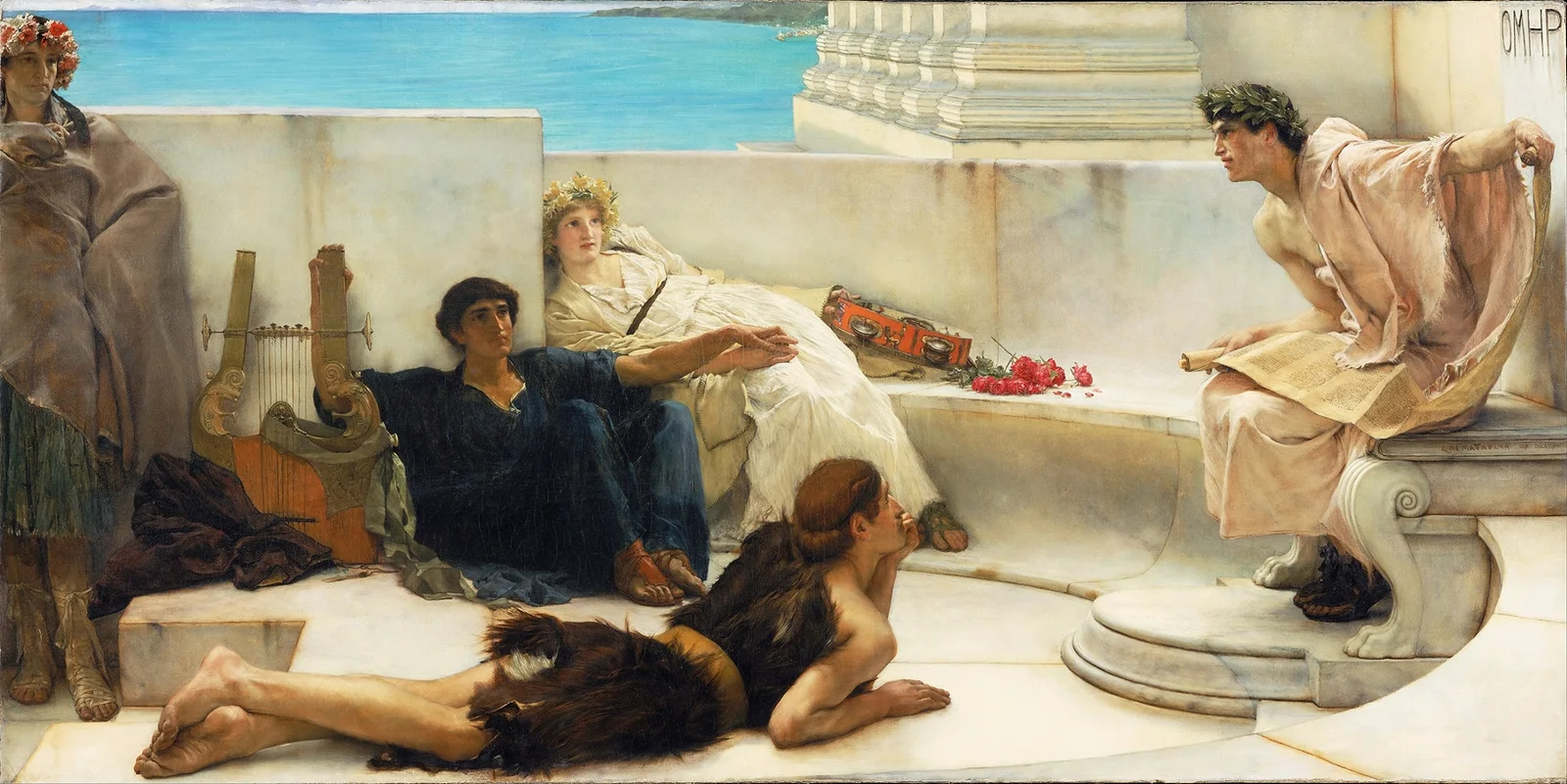 A Reading from Homer av Lawrence Alma-Tadema