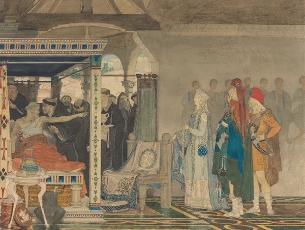 Fredegonda at the Deathbed of Praetextatus av Lawrence Alma-Tadema