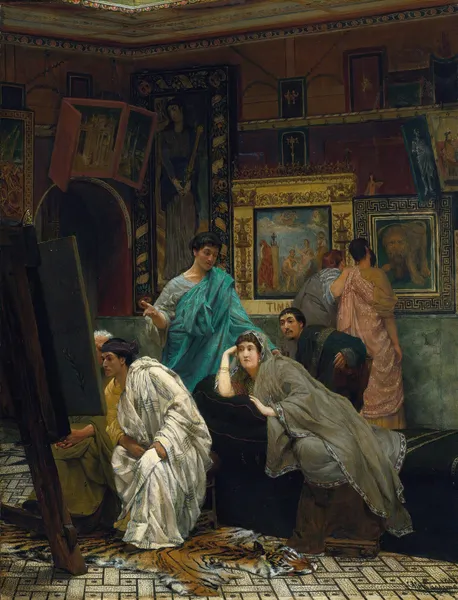 The Collector Of Pictures At The Time Of Augustus av Lawrence Alma-Tadema