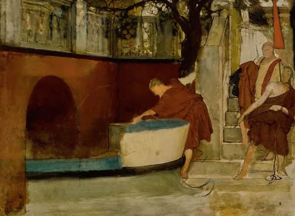 The Embarkation On The Barge av Lawrence Alma-Tadema