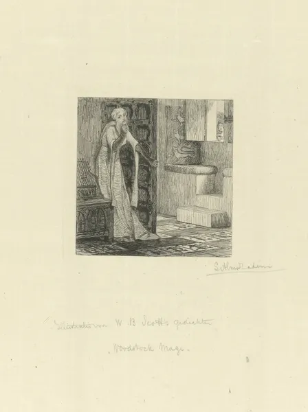 Vrouw verstopt achter een deur av Lawrence Alma-Tadema