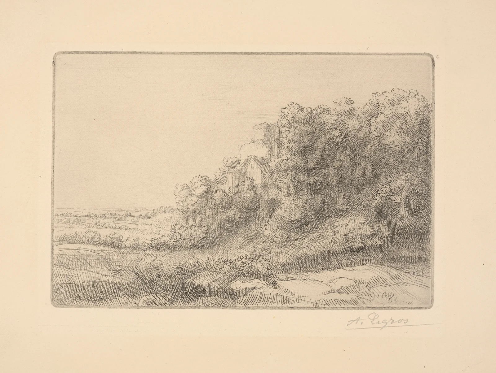 An old castle av Alphonse Legros