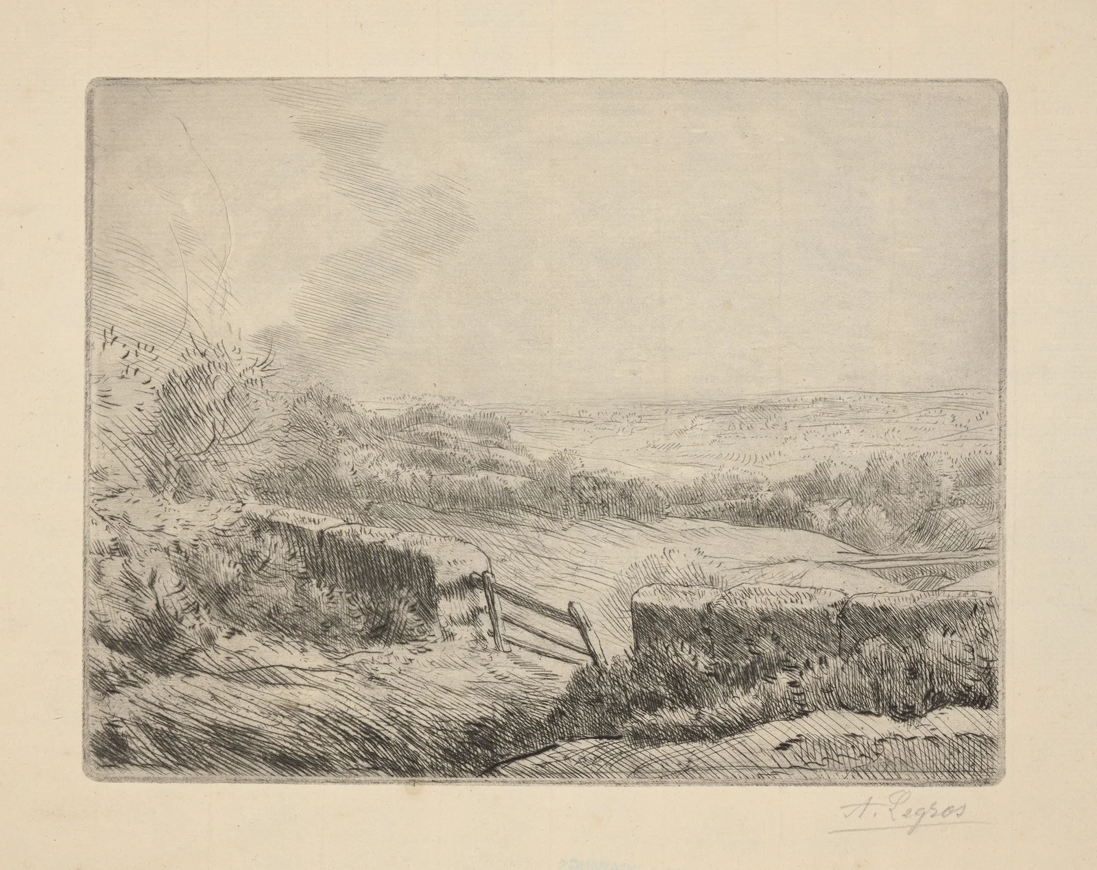 The meadow gate av Alphonse Legros