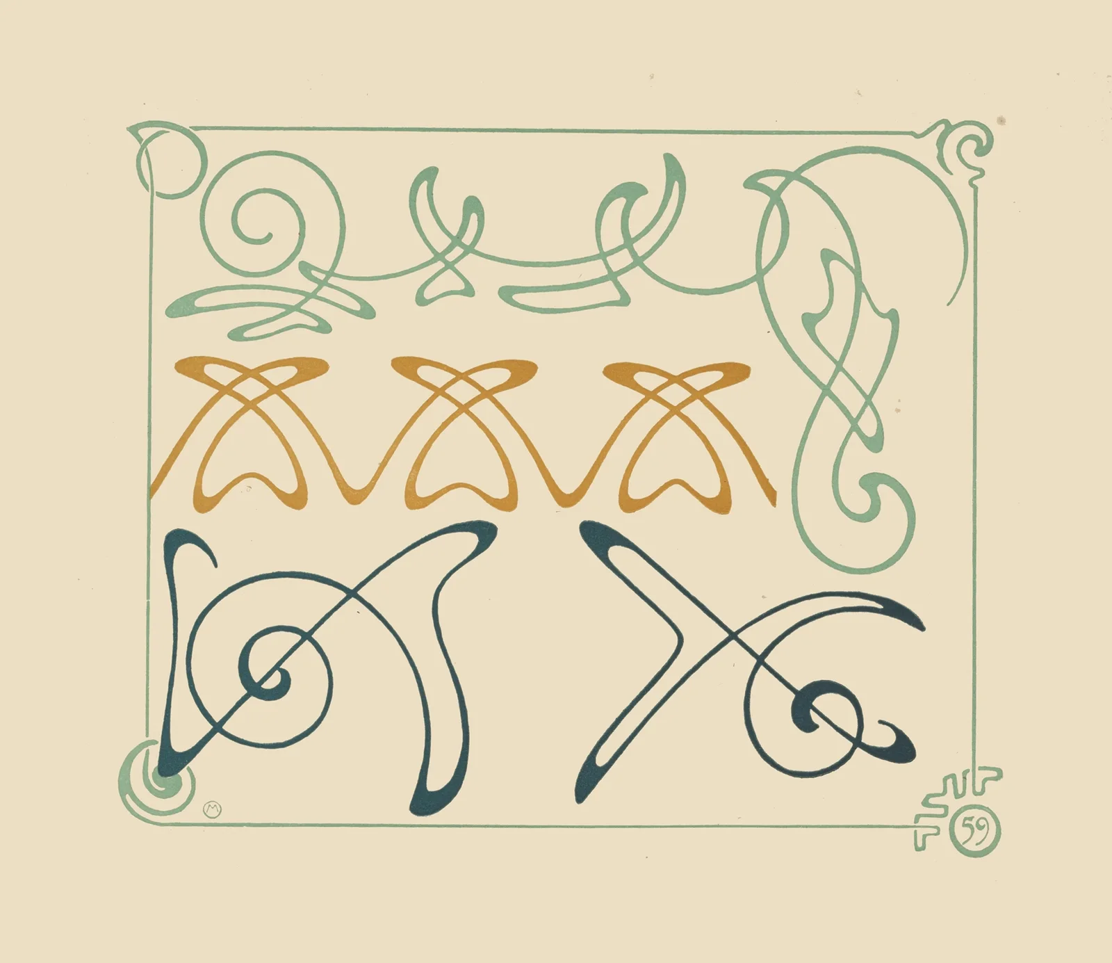 Abstract design based on arabesques av Alphonse Mucha