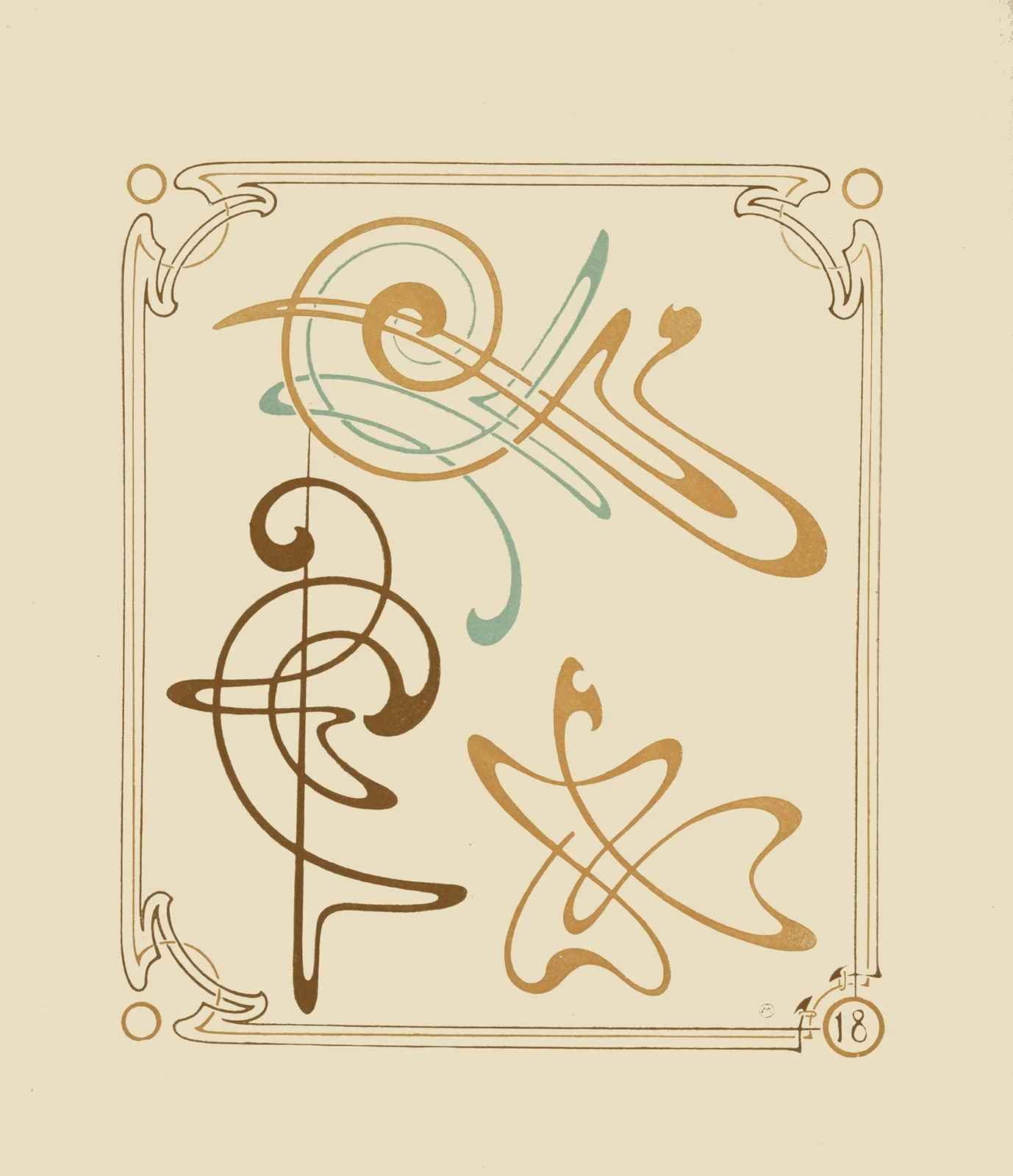 Abstract design based on arabesques av Alphonse Mucha