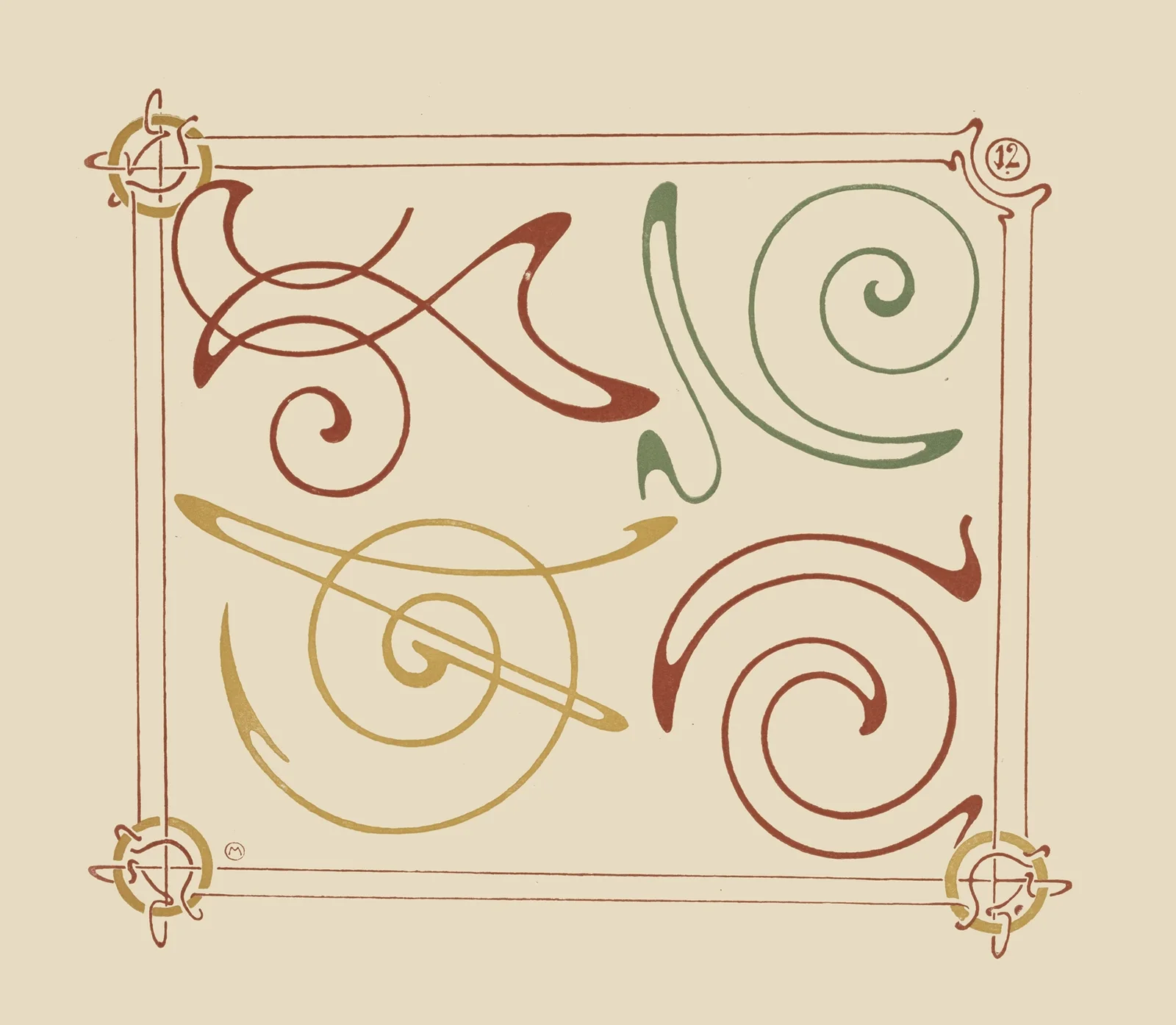 Abstract design based on arabesques. av Alphonse Mucha