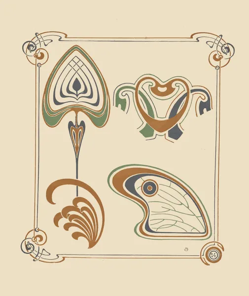 Abstract design based on wings and leaf shapes. av Alphonse Mucha