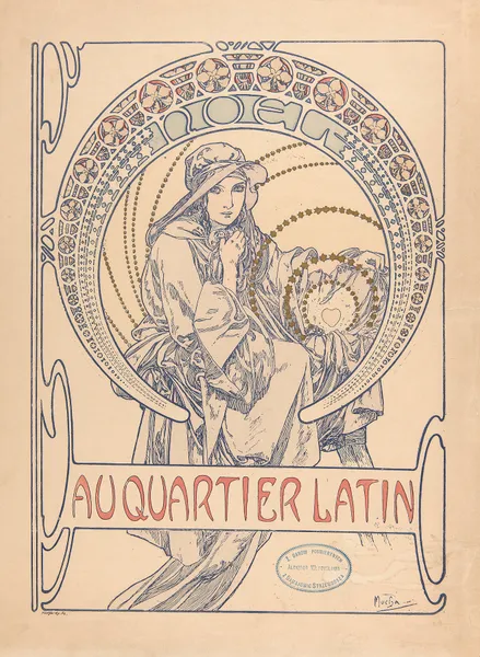 Au Quartier Latin – cover design av Alphonse Mucha