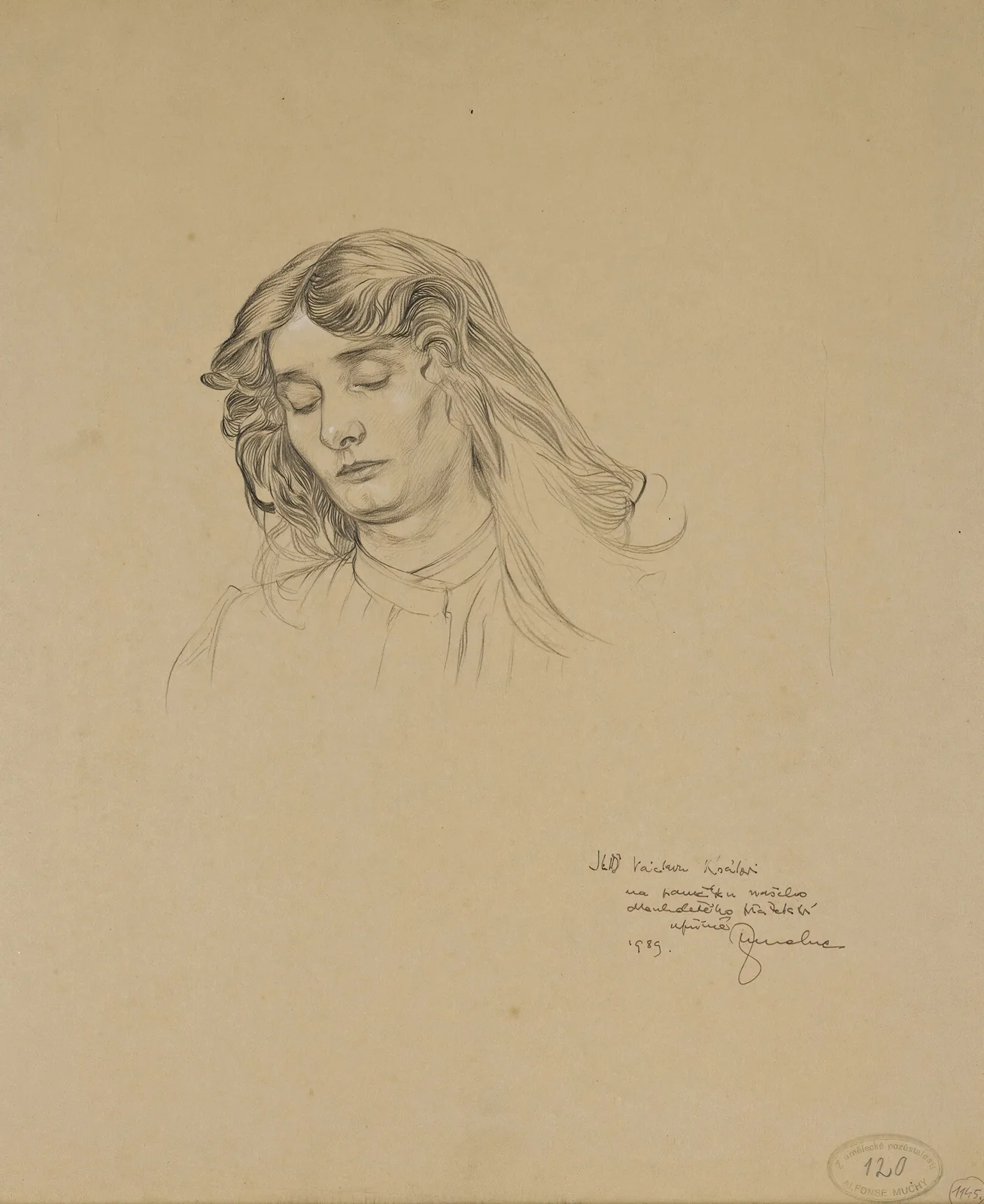 Czech young woman av Alphonse Mucha