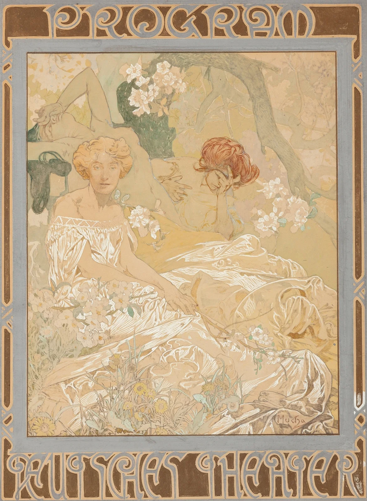 Deutsches Schauspiel-Haus Theater Program av Alphonse Mucha