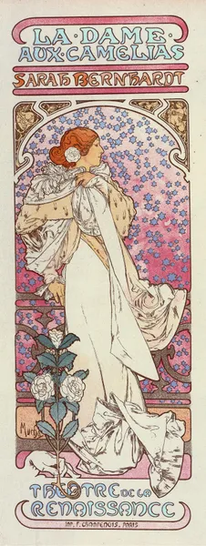 La Dame Aux Camélias av Alphonse Mucha