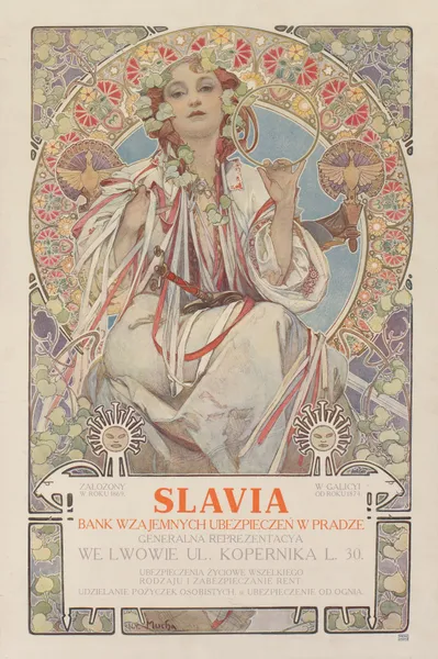 LAVIA Bank Wzajemnych Ubezpieczeń w Pradze Generalna Reprezentacya we Lwowie… av Alphonse Mucha