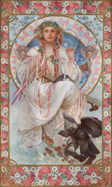 Portrait Of Josephine Crane-Bradley As Slavia av Alphonse Mucha